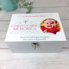 Load image into Gallery viewer, Personalised Girls Christening Keepsake Box - Add Your Own Photo
