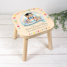 Load image into Gallery viewer, Personalised Nursery Graduation Childrens Stool, Blue
