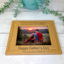 Load image into Gallery viewer, Personalised Father&#39;s Day Photo Frame, Dad Is A Hero
