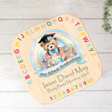 Load image into Gallery viewer, Personalised Nursery Graduation Childrens Stool, Blue
