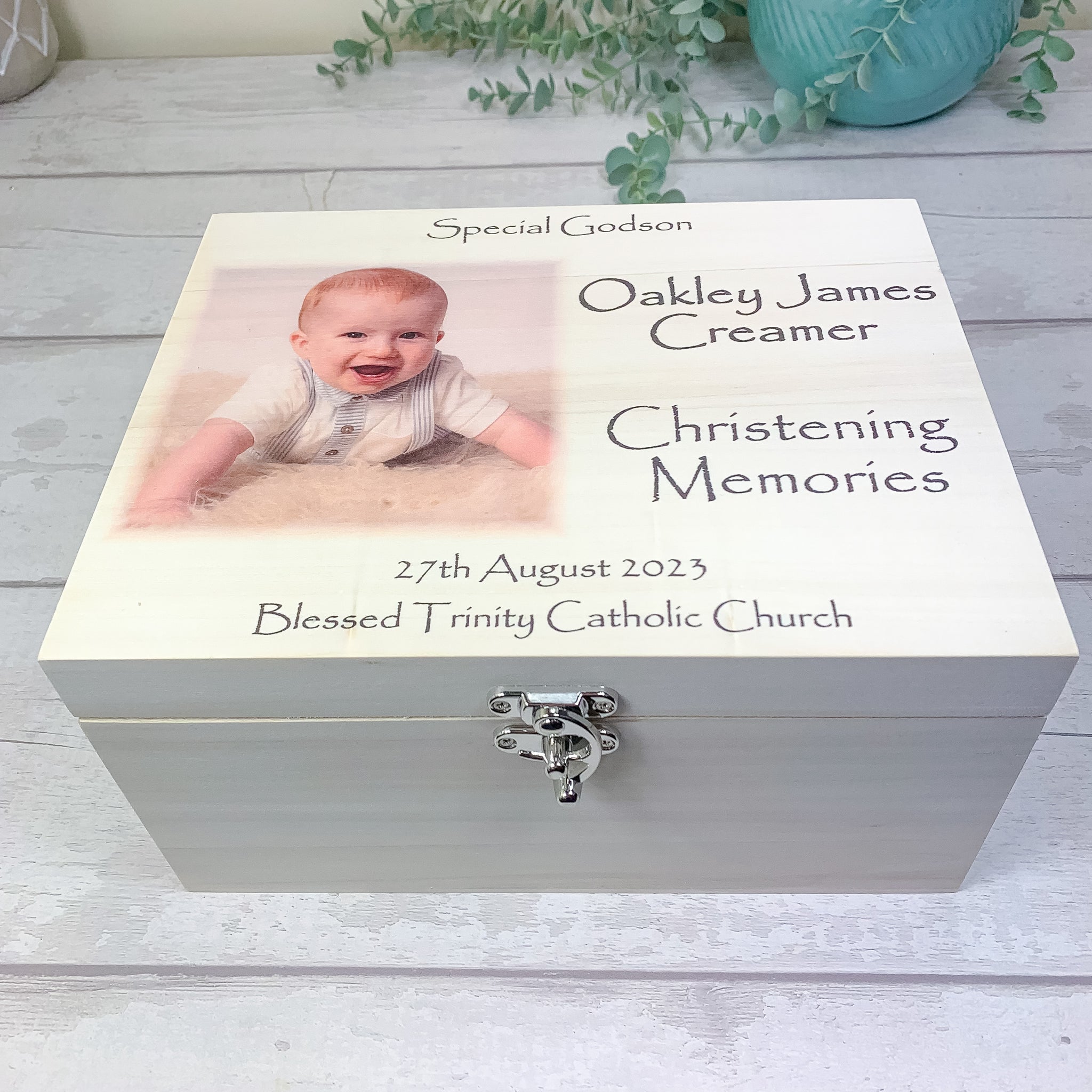 Extra Large memory box with gold lettering, Time capsule box, New baby gift basket, buy Baby memory box, Christening Box, Baby shower