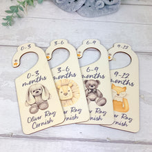 Load image into Gallery viewer, Personalised Wooden Baby Clothes Wardrobe Dividers, Boho Nursery Theme
