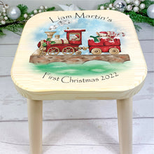 Load image into Gallery viewer, Personalised Luxury Christmas Wooden Money Box, Christmas Train Piggy Bank.
