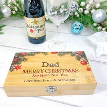 Load image into Gallery viewer, Christmas Wine Gift Set With 5 Accessories. Personalised Christmas Wine Gift Set With Wine Tools, Colour Printed. Add Name &amp; Message
