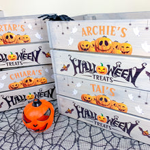 Load image into Gallery viewer, Halloween Trick or Treat Grey Personalised Crate
