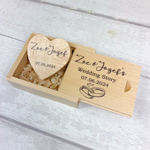 Load image into Gallery viewer, Personalised Wooden USB Flash Drive With Presentation Box, Wedding Memories
