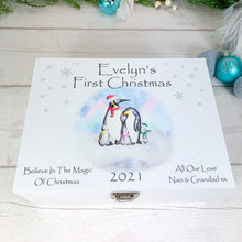 Load image into Gallery viewer, Personalised Luxury Baby&#39;s First Christmas Keepsake Box
