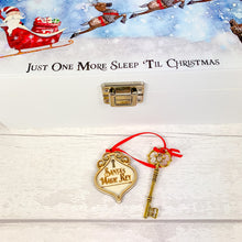 Load image into Gallery viewer, Personalised Luxury White Christmas Eve Box - Flying Santa with Sledge Design
