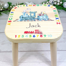 Load image into Gallery viewer, Personalised Child&#39;s Christmas Train Stool
