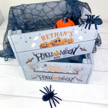 Load image into Gallery viewer, Halloween Trick or Treat Grey Personalised Crate
