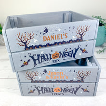 Load image into Gallery viewer, Halloween Trick or Treat Grey Personalised Crate
