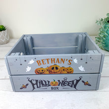 Load image into Gallery viewer, Halloween Trick or Treat Grey Personalised Crate
