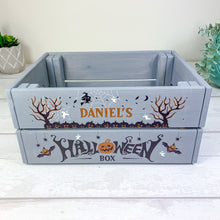 Load image into Gallery viewer, Halloween Trick or Treat Grey Personalised Crate
