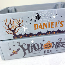 Load image into Gallery viewer, Halloween Trick or Treat Grey Personalised Crate
