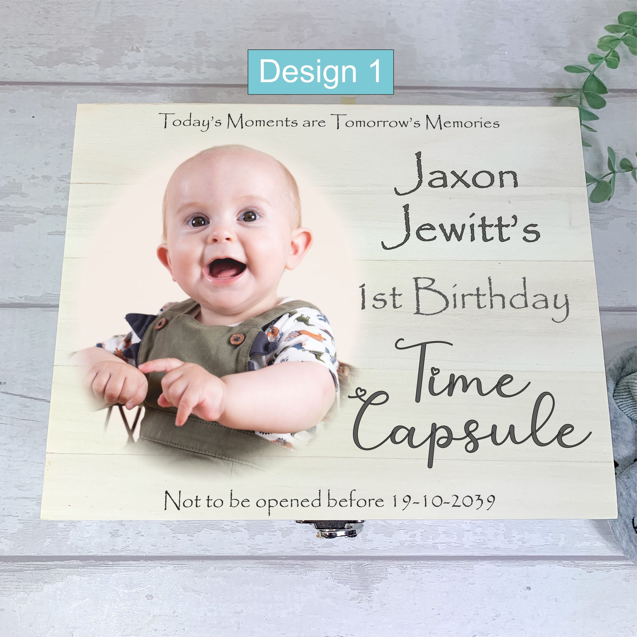 Personalized shops Baby Memory Box, First Birthday Capsule, Baby Keepsake Box, First Birthday Gift, Custom memory box